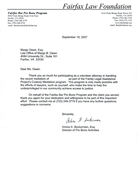Fairfax Bar Pro Bono Program